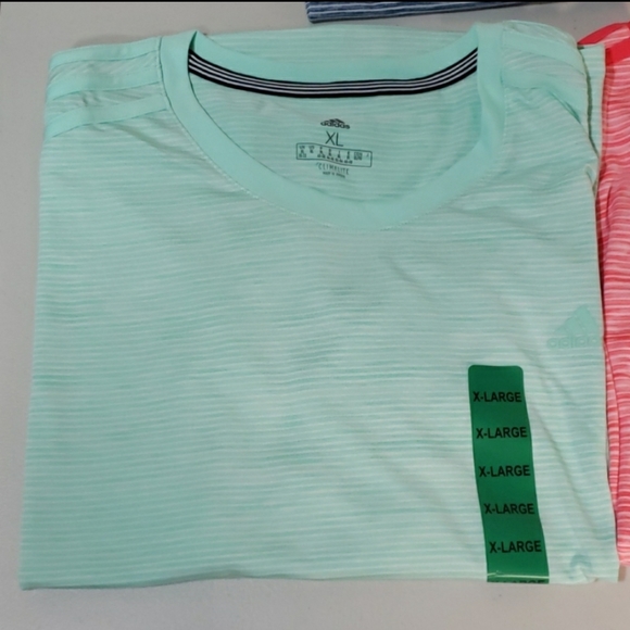 Clearance ADIDAS women's Climalite striped Shirt NWT - Picture 2 of 4